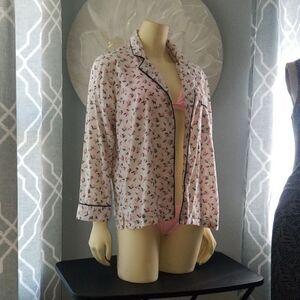 Victoria Secret Pajama button  up Shirt pink 100%Cotton